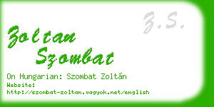 zoltan szombat business card